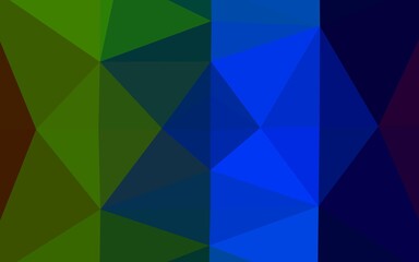 Dark Multicolor, Rainbow vector polygonal template. Shining illustration, which consist of triangles. Brand new style for your business design.