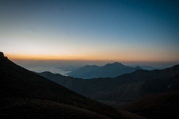 sunrise in the mountains