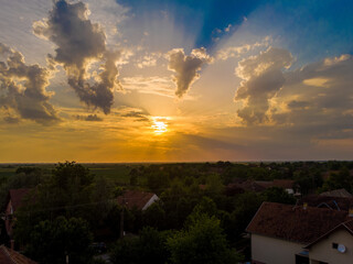 Sunset over the endless fields