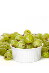 Green gooseberry isolated on white background