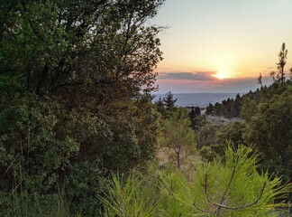 sunset in the mountains