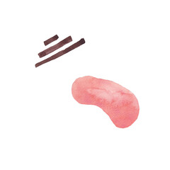 Abstract watercolor pink stain on white background for design