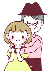 後ろからハグするカップル