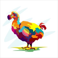 dodo bird on wpap pop art style foe background illustration and image © maxwarni creative