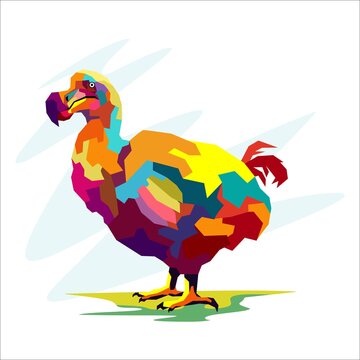 dodo bird on wpap pop art style foe background illustration and image