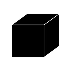 cube geometric shape icon, silhouette style