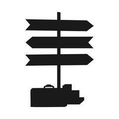 Black and white vacation pointer silhouette