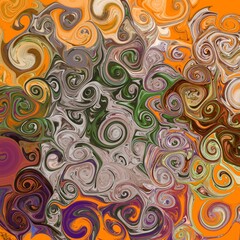 Vintage artistic spiral and twril abstract background