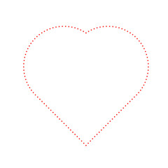 Vector dotted heart . Linear dots . love shape for your design . Valentines day sign with halftones .
