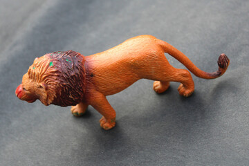 a children playing wild animal isolated on black background