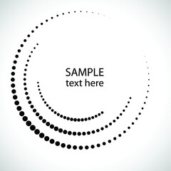 Halftone dots in circle form. round logo . vector dotted frame . design element