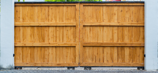 Brown Wooden of house gate