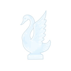 氷の彫刻、白鳥、馬、イルカ、龍