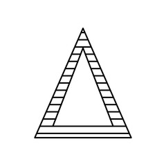 geometric shapes concept, triangle icon, line style