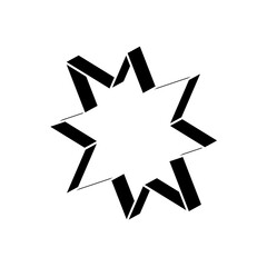 geometric shapes concept, geometric star icon, silhouette style
