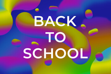 text back to school on an abstract gradient background