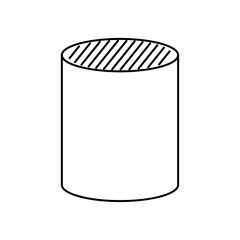 cylinder shape icon, line style