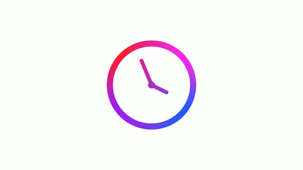 New 4 color gradient 12 hours clock icon on white background