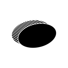 3d ellipse shape icon, silhouette style