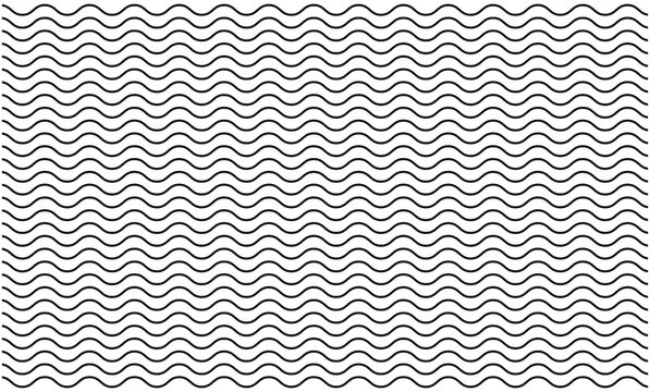 Black curvy wave line pattern vector