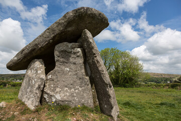 Trethevy Quoit neolithic burial chamber in Cornwall, UK