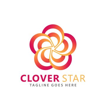 Abstract Beauty Clover Star Logos Design Vector Illustration Template