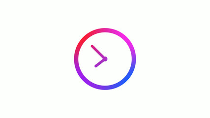 4 color gradient counting down clock icon on white background