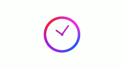 4 color gradient counting down clock icon on white background