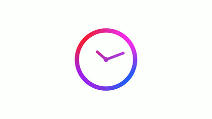 4 color gradient counting down clock icon on white background