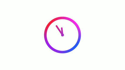 4 color gradient counting down clock icon on white background