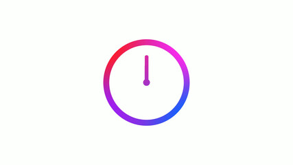 4 color gradient counting down clock icon on white background
