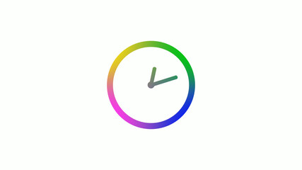 4 color counting down clock icon on white background,Clock icon