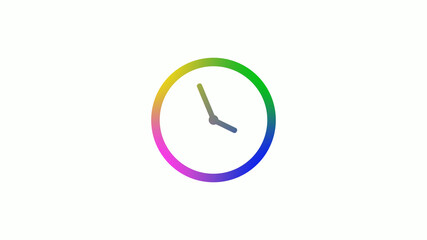 4 color counting down clock icon on white background,Clock icon