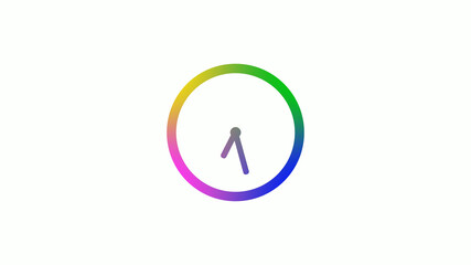 New 4 color counting down clock icons on white background,Clock icon