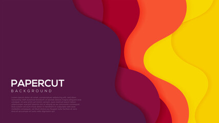 Abstract papercut background with gradient color on backgorund