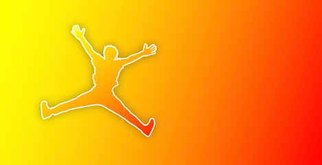 sagoma, salto, silhouette, felicità, gioia	
