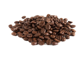 Coffee beans isolated on the white background.