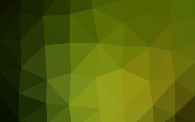 Dark Green, Yellow vector abstract polygonal cover. An elegant bright illustration with gradient. Polygonal design for your web site.