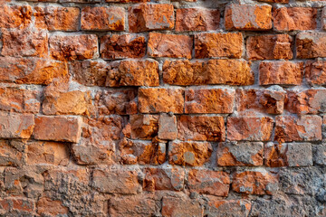 Background of red brick wall pattern texture