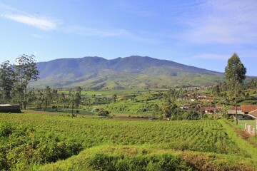 Rural nature with small settlements, agricultural land, and the temperature of the mountains is a beautiful and relaxing mix in South Bandung, West Java.
