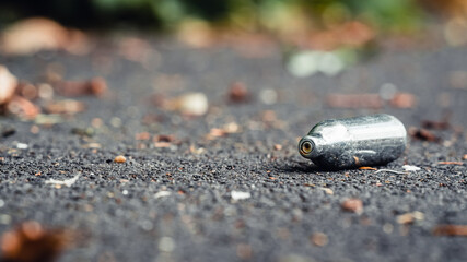 Discarded Nitrous Oxide capsule after use