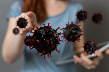 virus. Novel, people  Concept  quarantine.
