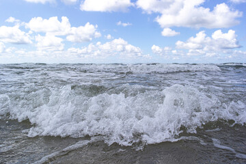 Paraglider on the Nida dune, in front of the Baltic sea