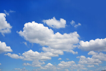 White fluffy cloud on blue sky background