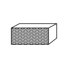parallelepiped shape with abstract design, line style