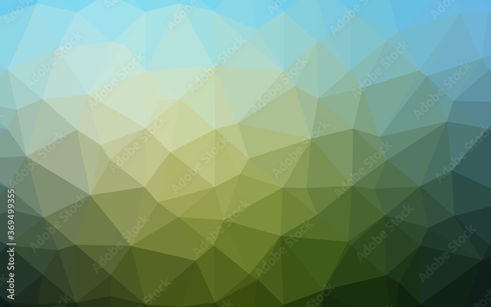 Fototapete Dark Blue, Green vector triangle mosaic template. Colorful illustration in abstract style with gradient. The best triangular design for your business.