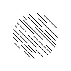 circle with striped design, line style