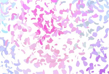 Light Pink, Blue vector pattern with chaotic shapes.