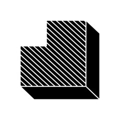 geometric shape with striped design, silhouette style