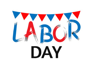 labor day banner or card on white background